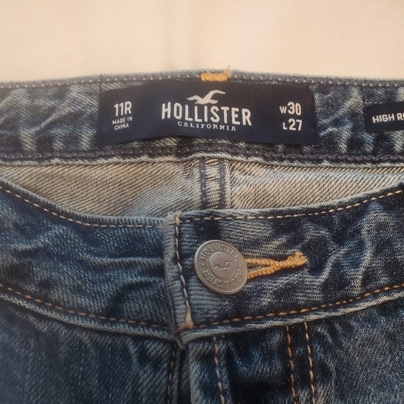 Hollister Juniors Sz 11R High Rise Vintage Straight Embroidered Jeans Button Fly - Picture 7 of 9